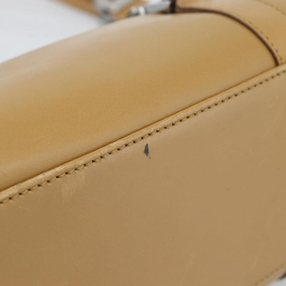 GUCCI Jackie Shoulder Bag Leather Beige Silver 002 1067 Auth ep14720A