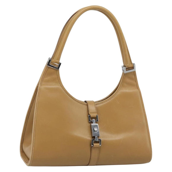 GUCCI Jackie Shoulder Bag Leather Beige Silver 002 1067 Auth ep14720A