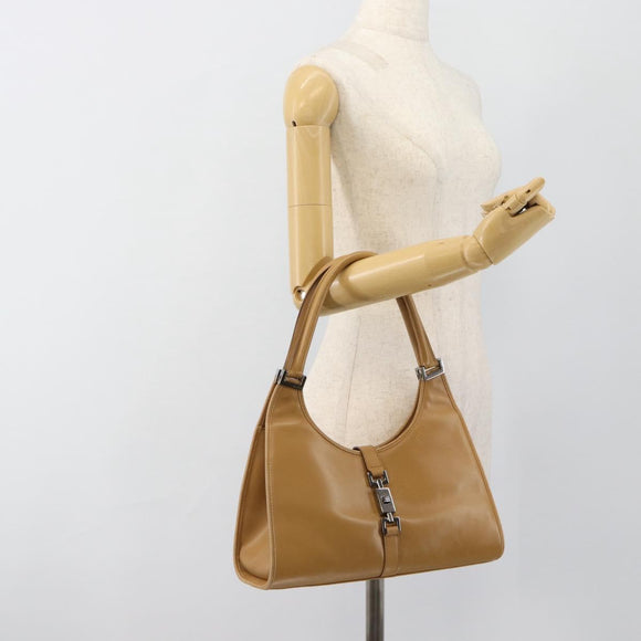 GUCCI Jackie Shoulder Bag Leather Beige Silver 002 1067 Auth ep14720A