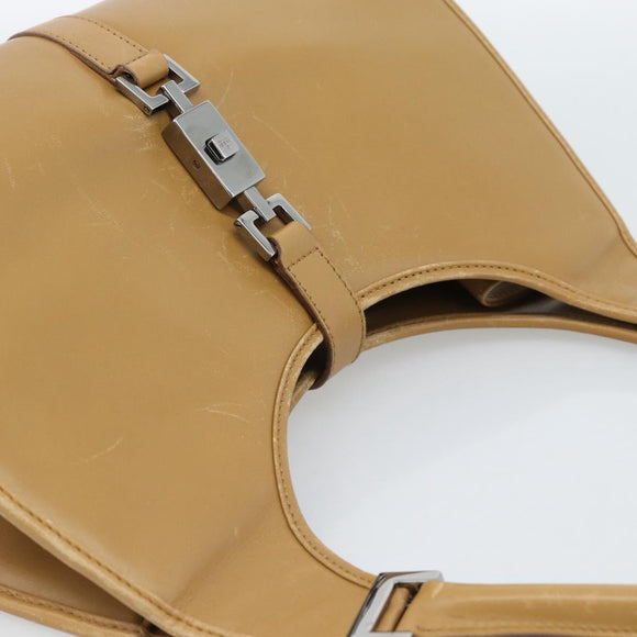 GUCCI Jackie Shoulder Bag Leather Beige Silver 002 1067 Auth ep14720A