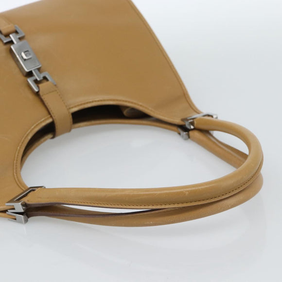 GUCCI Jackie Shoulder Bag Leather Beige Silver 002 1067 Auth ep14720A