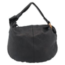 GUCCI Bamboo Shoulder Bag Leather Black Silver 232930 Auth ep14724-2