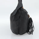 GUCCI Bamboo Shoulder Bag Leather Black Silver 232930 Auth ep14724-4