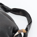 GUCCI Bamboo Shoulder Bag Leather Black Silver 232930 Auth ep14724-8