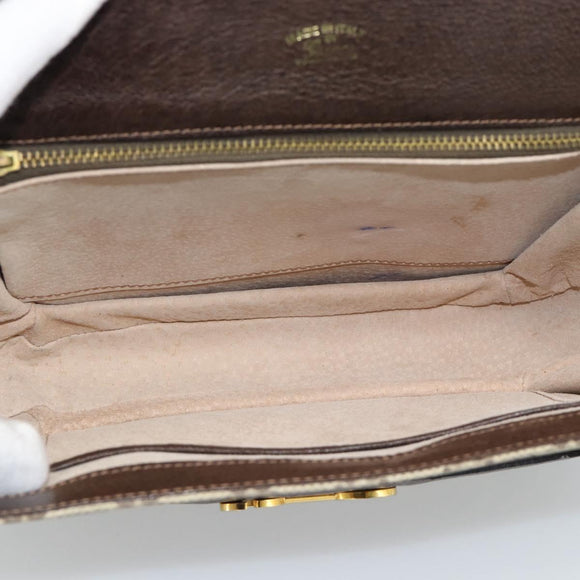 GUCCI GG Supreme Shoulder Bag PVC Beige Gold Auth ep14725