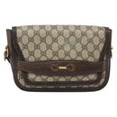 GUCCI GG Supreme Shoulder Bag PVC Beige Gold Auth ep14725-13