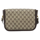 GUCCI GG Supreme Shoulder Bag PVC Beige Gold Auth ep14725-2