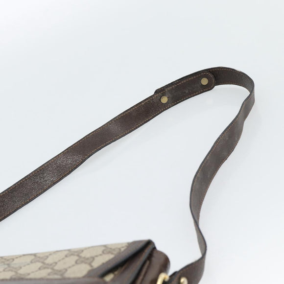 GUCCI GG Supreme Shoulder Bag PVC Beige Gold Auth ep14725