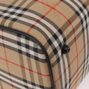 Burberrys Nova Check Boston Bag Canvas Beige Gold Auth ep14727-16