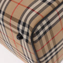 Burberrys Nova Check Boston Bag Canvas Beige Gold Auth ep14727-17