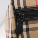 Burberrys Nova Check Boston Bag Canvas Beige Gold Auth ep14727-9