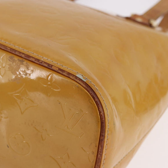 LOUIS VUITTON Monogram Vernis Houston Hand Bag Beige M91004 LV Auth ep14730