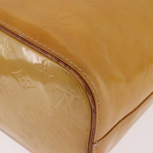 LOUIS VUITTON Monogram Vernis Houston Hand Bag Beige M91004 LV Auth ep14730