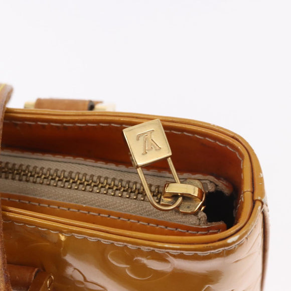 LOUIS VUITTON Monogram Vernis Houston Hand Bag Beige M91004 LV Auth ep14730