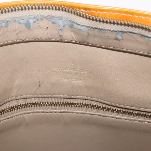 LOUIS VUITTON Monogram Vernis Houston Hand Bag Beige M91004 LV Auth ep14730