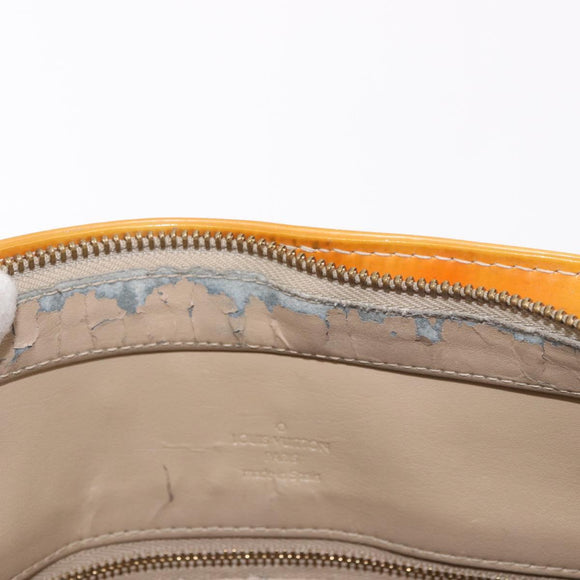 LOUIS VUITTON Monogram Vernis Houston Hand Bag Beige M91004 LV Auth ep14730
