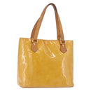 LOUIS VUITTON Monogram Vernis Houston Hand Bag Beige M91004 LV Auth ep14730-1