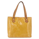 LOUIS VUITTON Monogram Vernis Houston Hand Bag Beige M91004 LV Auth ep14730-13