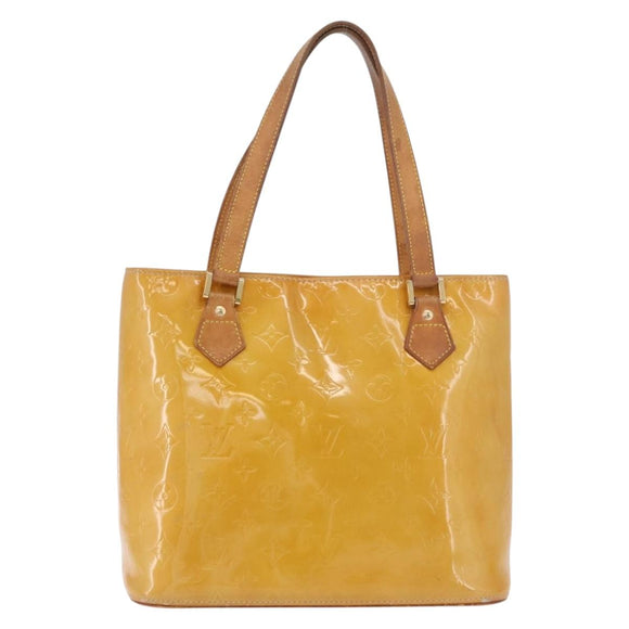 LOUIS VUITTON Monogram Vernis Houston Hand Bag Beige M91004 LV Auth ep14730