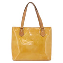 LOUIS VUITTON Monogram Vernis Houston Hand Bag Beige M91004 LV Auth ep14730-2