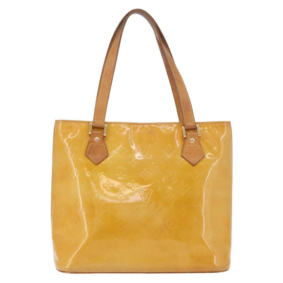 LOUIS VUITTON Monogram Vernis Houston Hand Bag Beige M91004 LV Auth ep14730