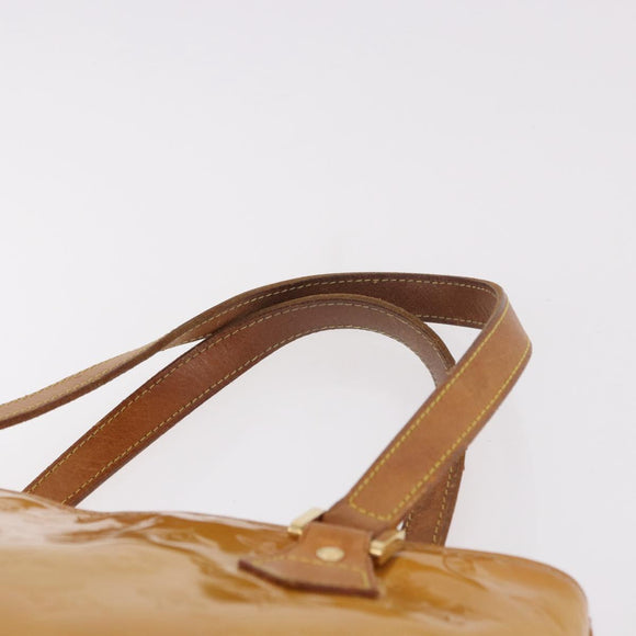 LOUIS VUITTON Monogram Vernis Houston Hand Bag Beige M91004 LV Auth ep14730
