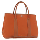 HERMES Garden Party MM Tote Bag Canvas Orange Silver Auth ep14731SAV-1