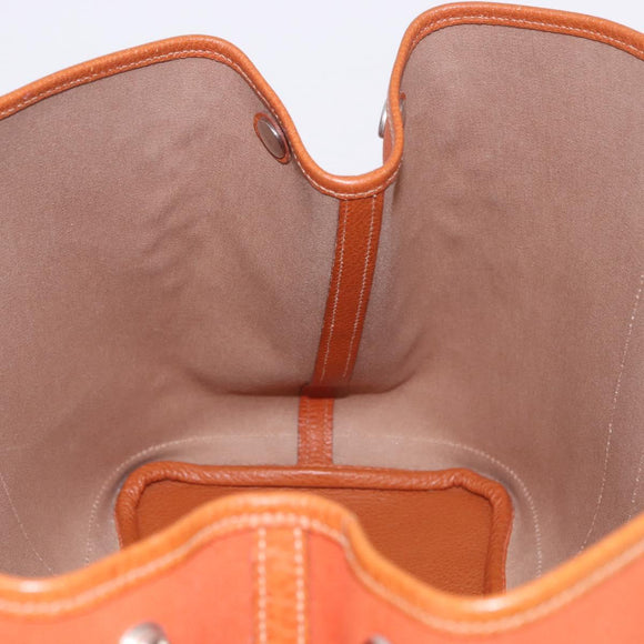 HERMES Garden Party MM Tote Bag Canvas Orange Silver Auth ep14731SAV