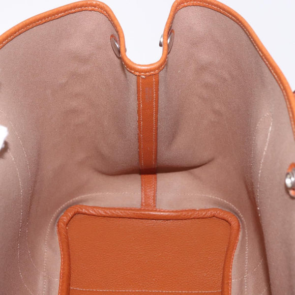 HERMES Garden Party MM Tote Bag Canvas Orange Silver Auth ep14731SAV