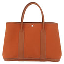 HERMES Garden Party MM Tote Bag Canvas Orange Silver Auth ep14731SAV-2