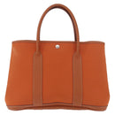 HERMES Garden Party MM Tote Bag Canvas Orange Silver Auth ep14731SAV-3