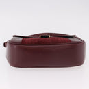 CELINE Shoulder Bag Leather Bordeaux Gold Auth ep14734-10