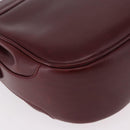 CELINE Shoulder Bag Leather Bordeaux Gold Auth ep14734-13