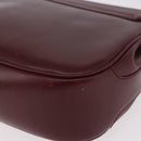 CELINE Shoulder Bag Leather Bordeaux Gold Auth ep14734-14