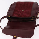 CELINE Shoulder Bag Leather Bordeaux Gold Auth ep14734-16