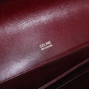 CELINE Shoulder Bag Leather Bordeaux Gold Auth ep14734-17