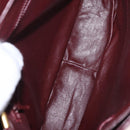 CELINE Shoulder Bag Leather Bordeaux Gold Auth ep14734-18