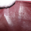 CELINE Shoulder Bag Leather Bordeaux Gold Auth ep14734-25