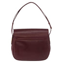 CELINE Shoulder Bag Leather Bordeaux Gold Auth ep14734-3