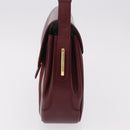 CELINE Shoulder Bag Leather Bordeaux Gold Auth ep14734-5