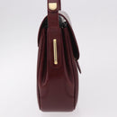 CELINE Shoulder Bag Leather Bordeaux Gold Auth ep14734-6