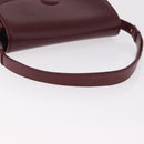 CELINE Shoulder Bag Leather Bordeaux Gold Auth ep14734-8