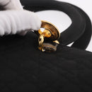 Christian Dior Lady Dior Canage Hand Bag Canvas 2way Black Gold Auth ep14735-9