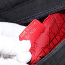 Christian Dior Lady Dior Canage Hand Bag Canvas 2way Black Gold Auth ep14735-12