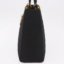 Christian Dior Lady Dior Canage Hand Bag Canvas 2way Black Gold Auth ep14735-3