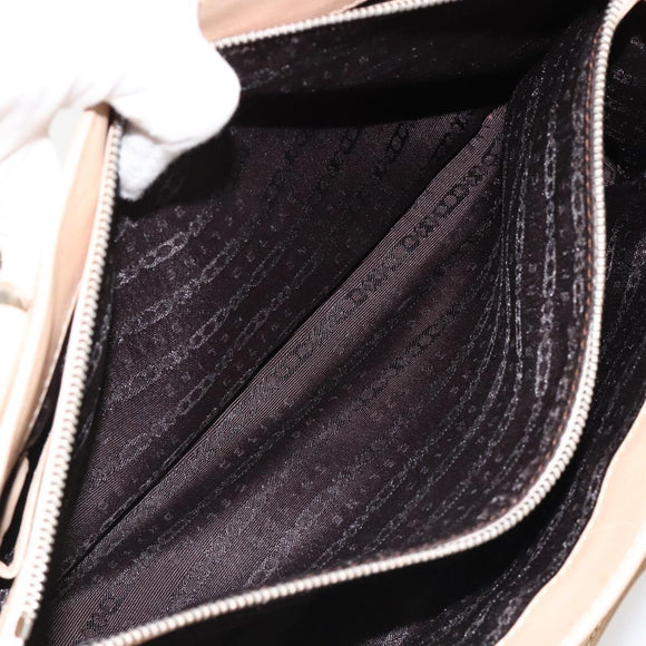 CELINE Boogie bag Hand Bag Leather Ivory Silver Auth ep14737