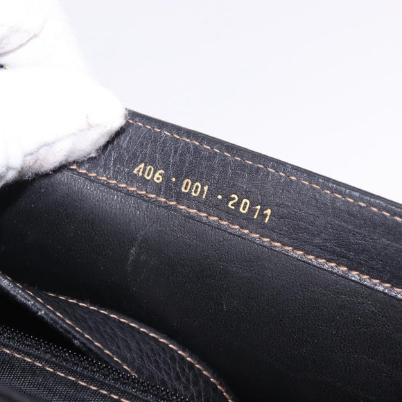 GUCCI Shoulder Bag Leather Black Gold Auth ep14739