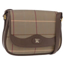 Burberrys Nova Check Shoulder Bag Canvas Gold Beige Auth ep14743-1