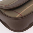 Burberrys Nova Check Shoulder Bag Canvas Gold Beige Auth ep14743-9