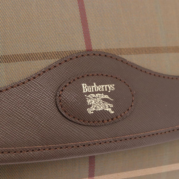 Burberrys Nova Check Shoulder Bag Canvas Gold Beige Auth ep14743